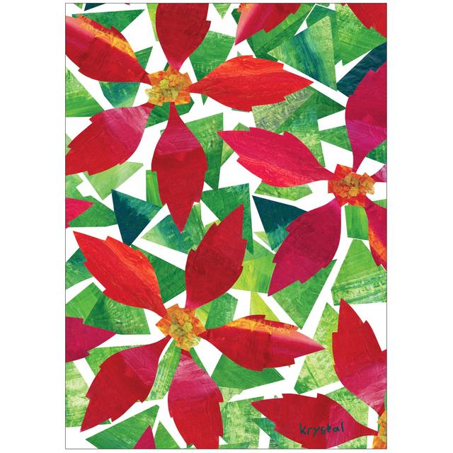 Poinsettia Collage 10 cards/11 env - Children's Art Project
