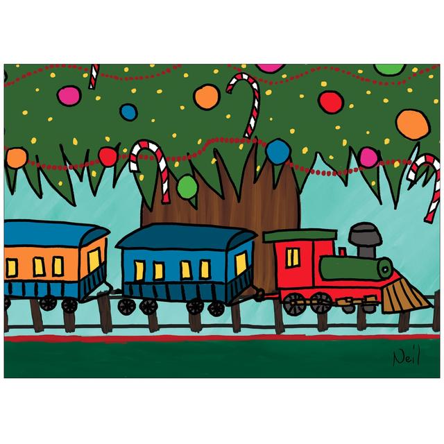 Christmas Train 10 card pack - Children's Art Project