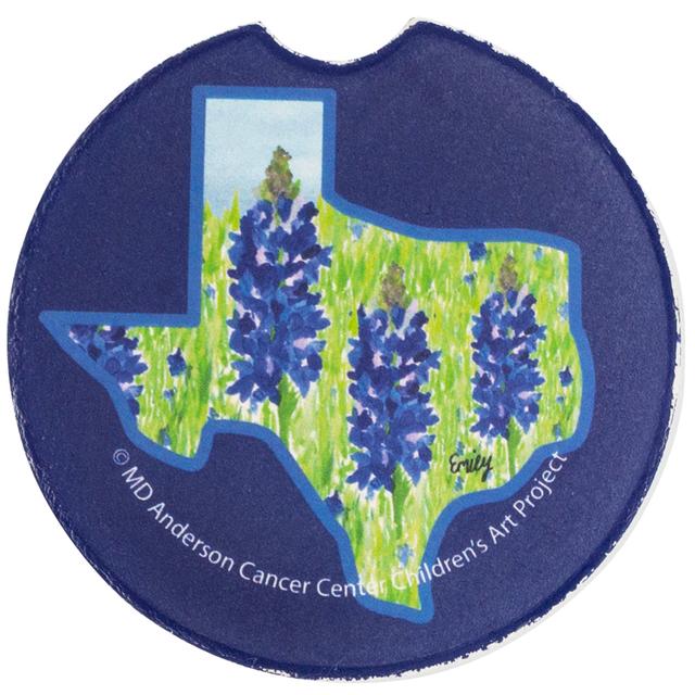 Texas Bluebonnets Car Coaster - Children's Art Project
